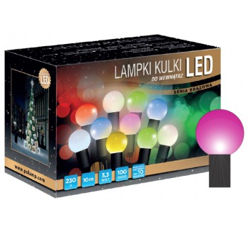 LED osvětlení vnitřní - koule, fialová, 10 m