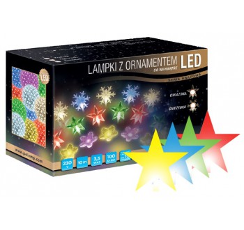 LED osvětlení vnitřní - hvězda, multicolor, 10 m