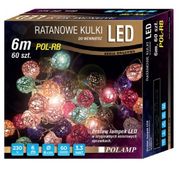 LED osvětlení vnitřní - ratan, multicolor, 6 m