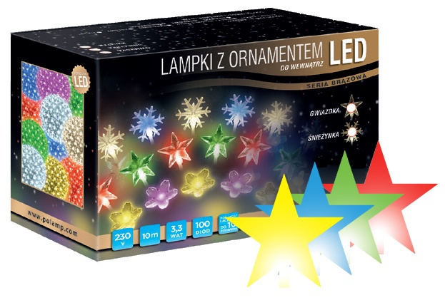 LED osvětlení vnitřní - hvězda, multicolor, 10 m