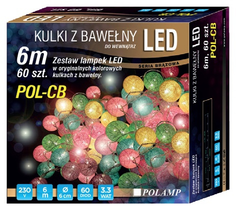 LED osvětlení vnitřní - bavlna, multicolor, 6 m
