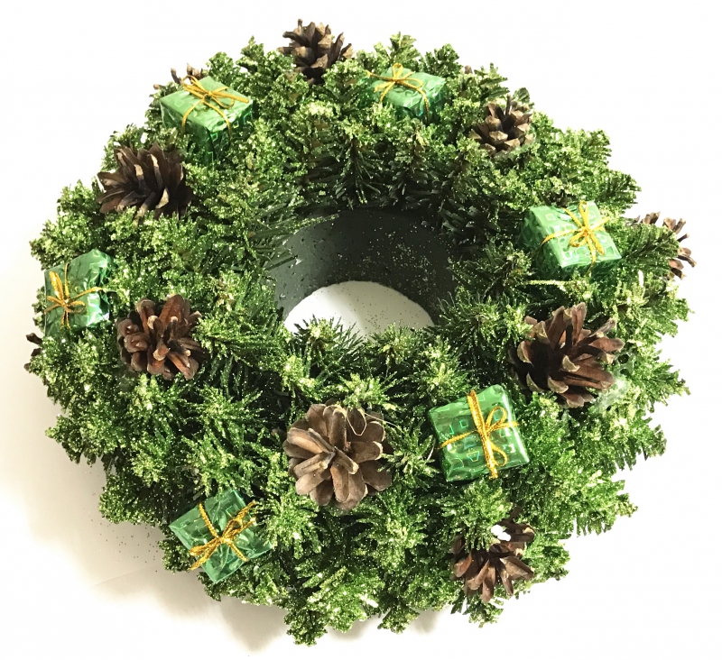 Vánoční dekorace - Věnec zelený