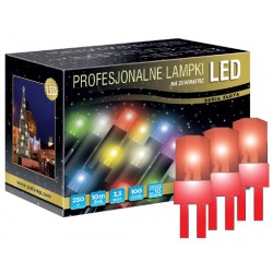 LED osvětlení venkovní - klasická, červená, 10 m, červený kabel
