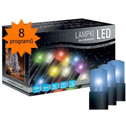 LED osvětlení univerzální - klasická, modrá 10 m, programátor