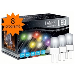 LED osvětlení univerzální - klasická, st. bílá 10 m, bílý kabel, programátor