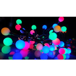 LED světelný řetěz koule - multicolor, 7 m, programator