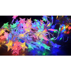 LED světelný řetěz hvězdy - multicolor, 10 m