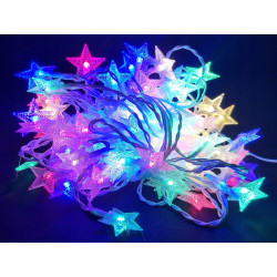 LED světelný řetěz hvězdy - multicolor, 10 m