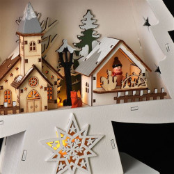 Solight LED dřevěný vánoční stromek s dekoracemi