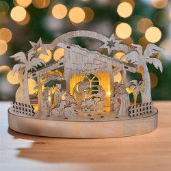 Solight vánoční dřevěný betlém podsvícený