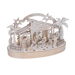 Solight vánoční dřevěný betlém podsvícený