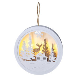Solight LED dekorace závěsná, les a jelen
